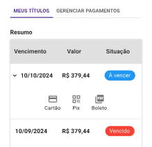 Títulos em aberto