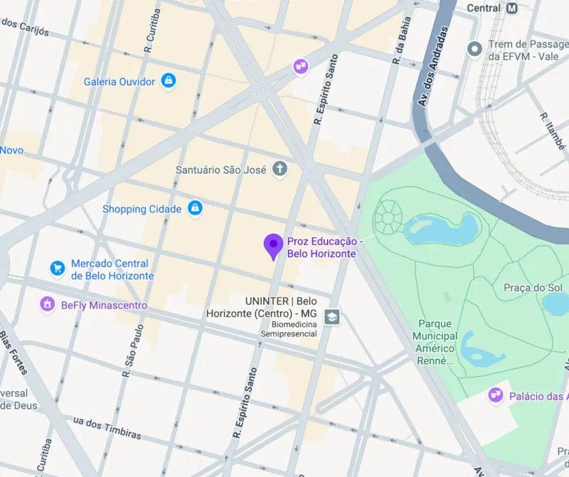 Mapa da localização da Proz Belo Horizonte (Centro)
