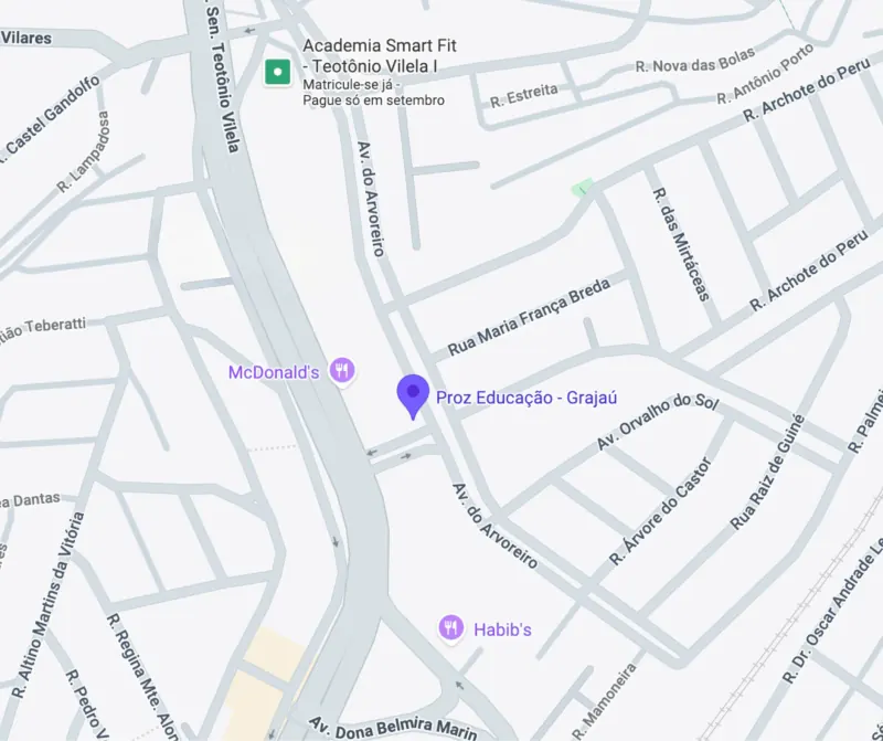 Mapa da localização da Proz Grajaú