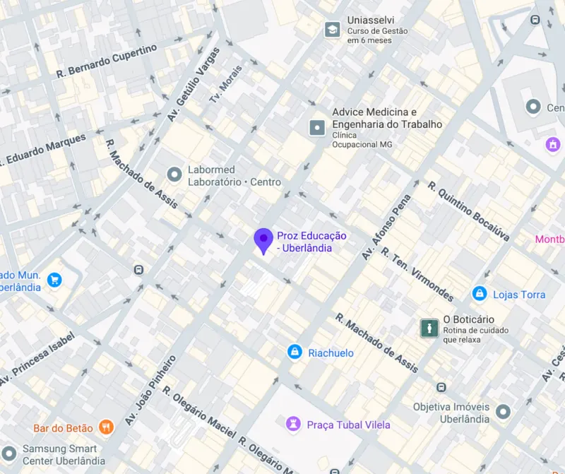 Mapa da localização da Proz Uberlândia